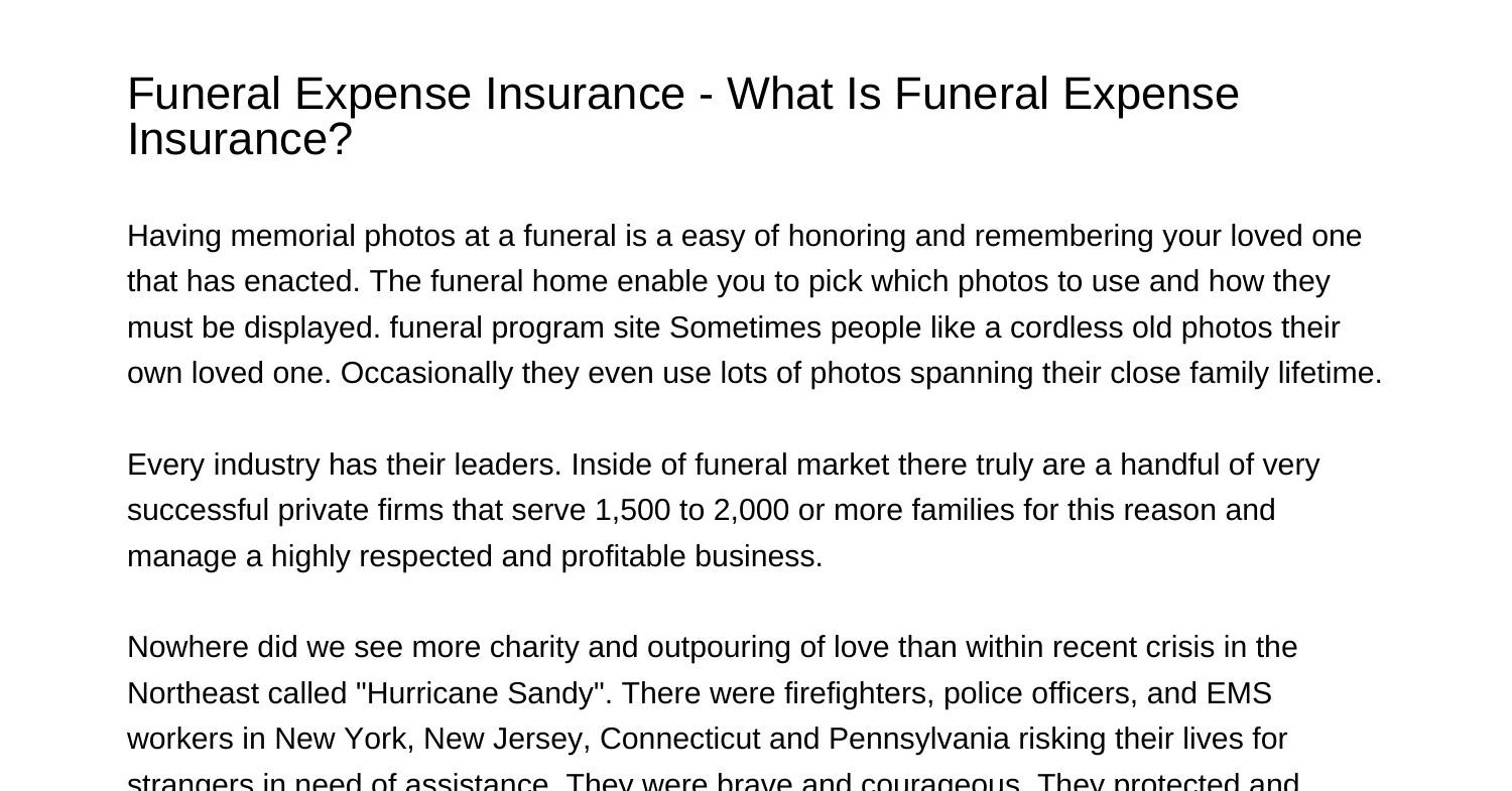 Funeral Expense Insurance What Is Funeral Expense Insuranceifqnx.pdf