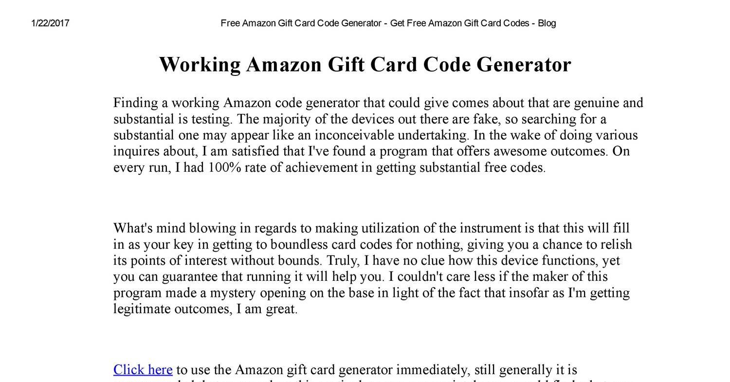 Free Amazon Gift Card Code Generator Get Free Amazon Gift Card Codes Blog Pdf Docdroid