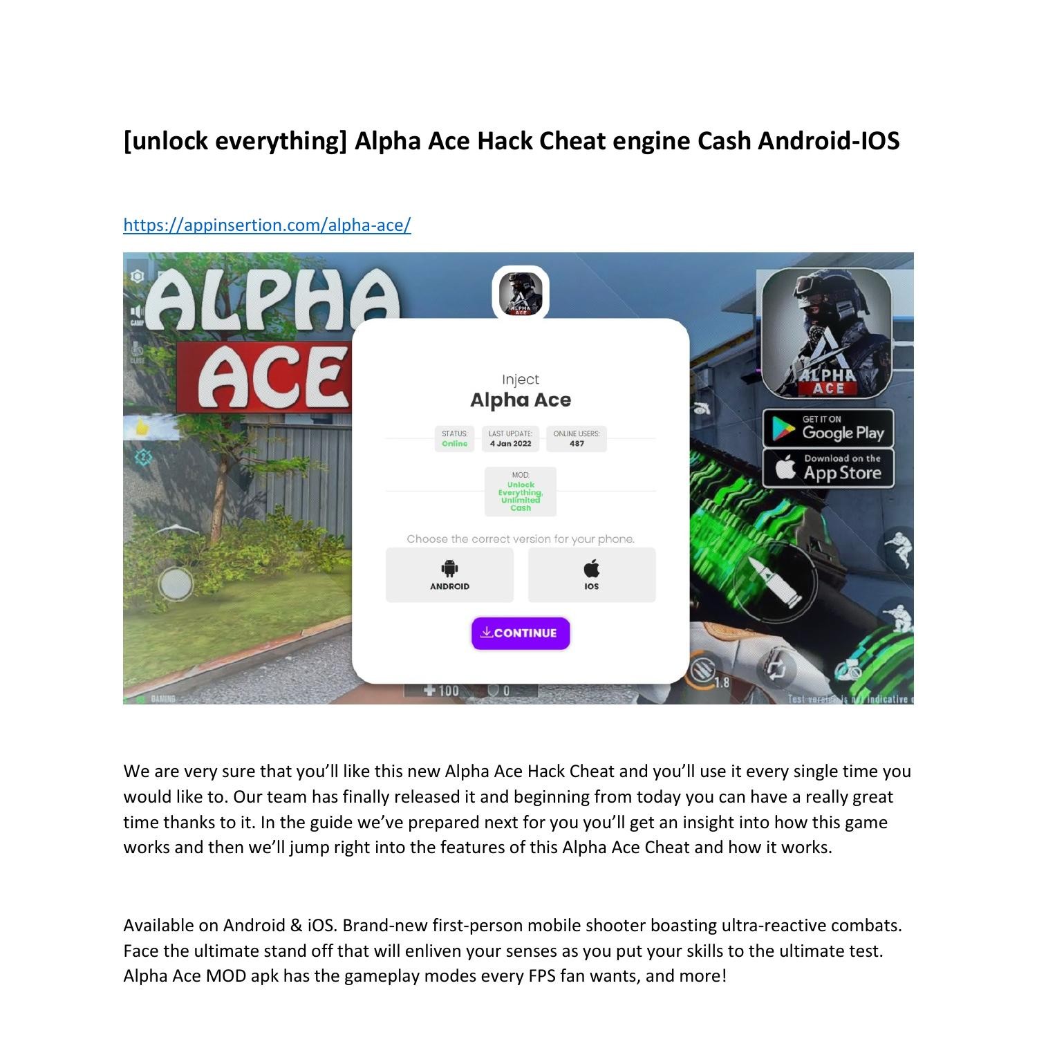 unlock everything] Alpha Ace Hack Cheat engine Cash Android-IOS.pdf