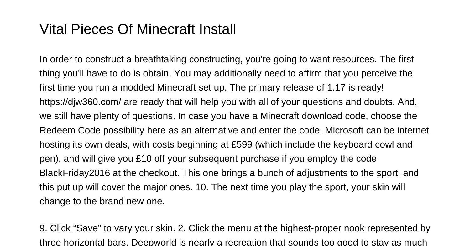 Very Important Items Of Minecraft Installttkku.pdf.pdf DocDroid