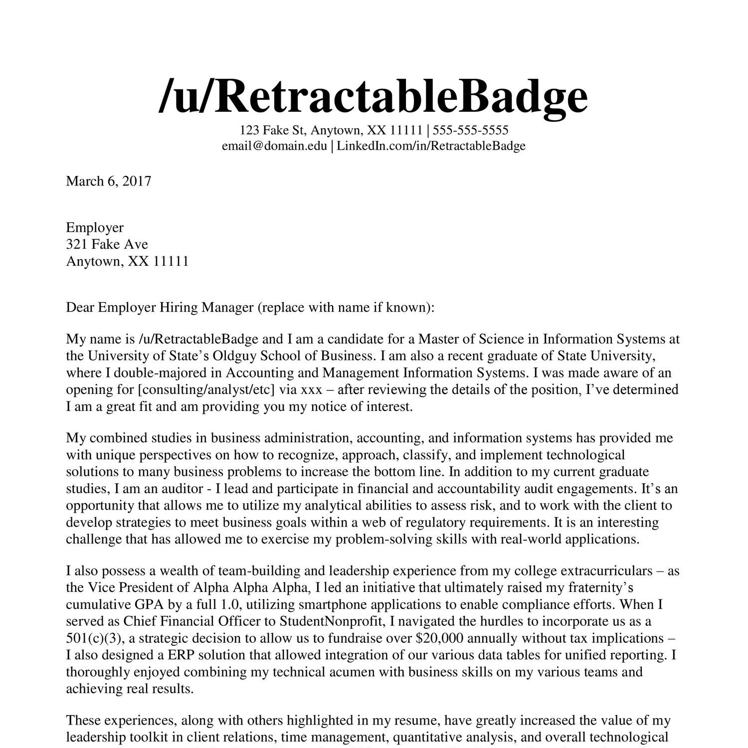 film festival cover letter reddit