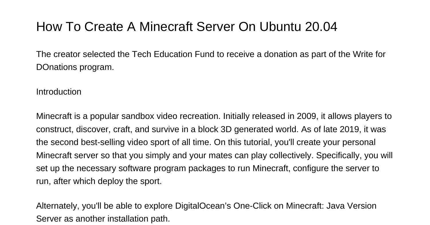 How To Create A Minecraft Server On Ubuntu 2004toqak pdf pdf DocDroid