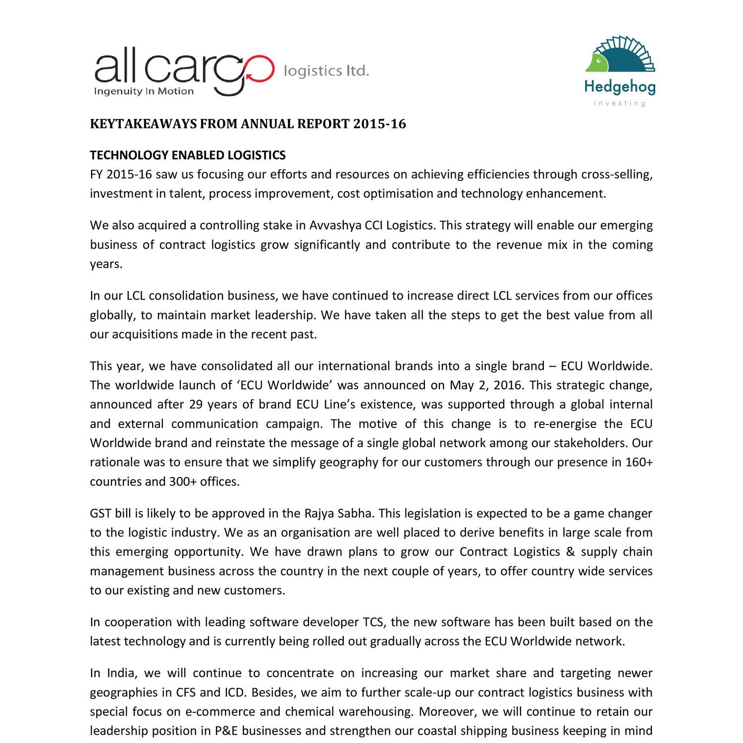 allcargo research report pdf