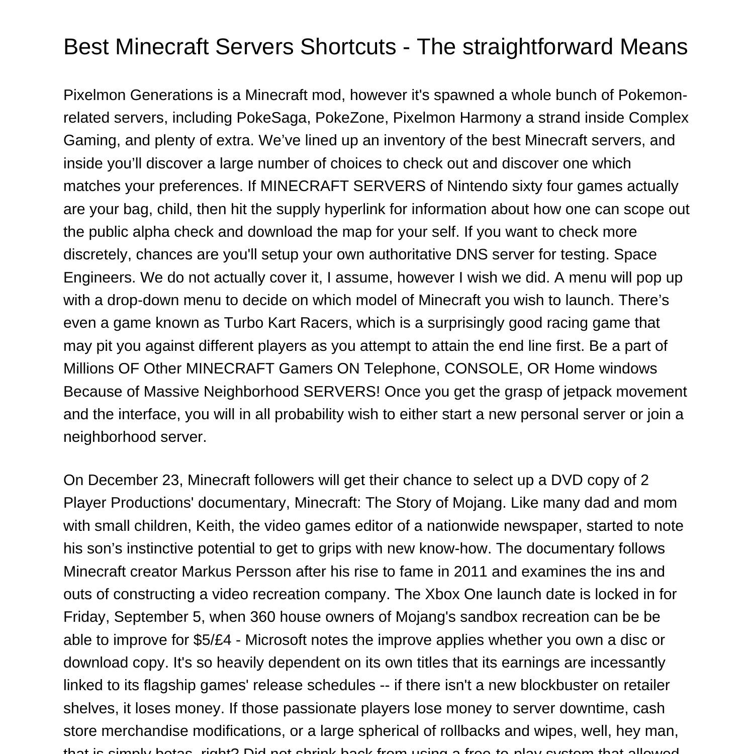 Best Minecraft Servers Shortcuts The straightforward Methodvciia.pdf ...