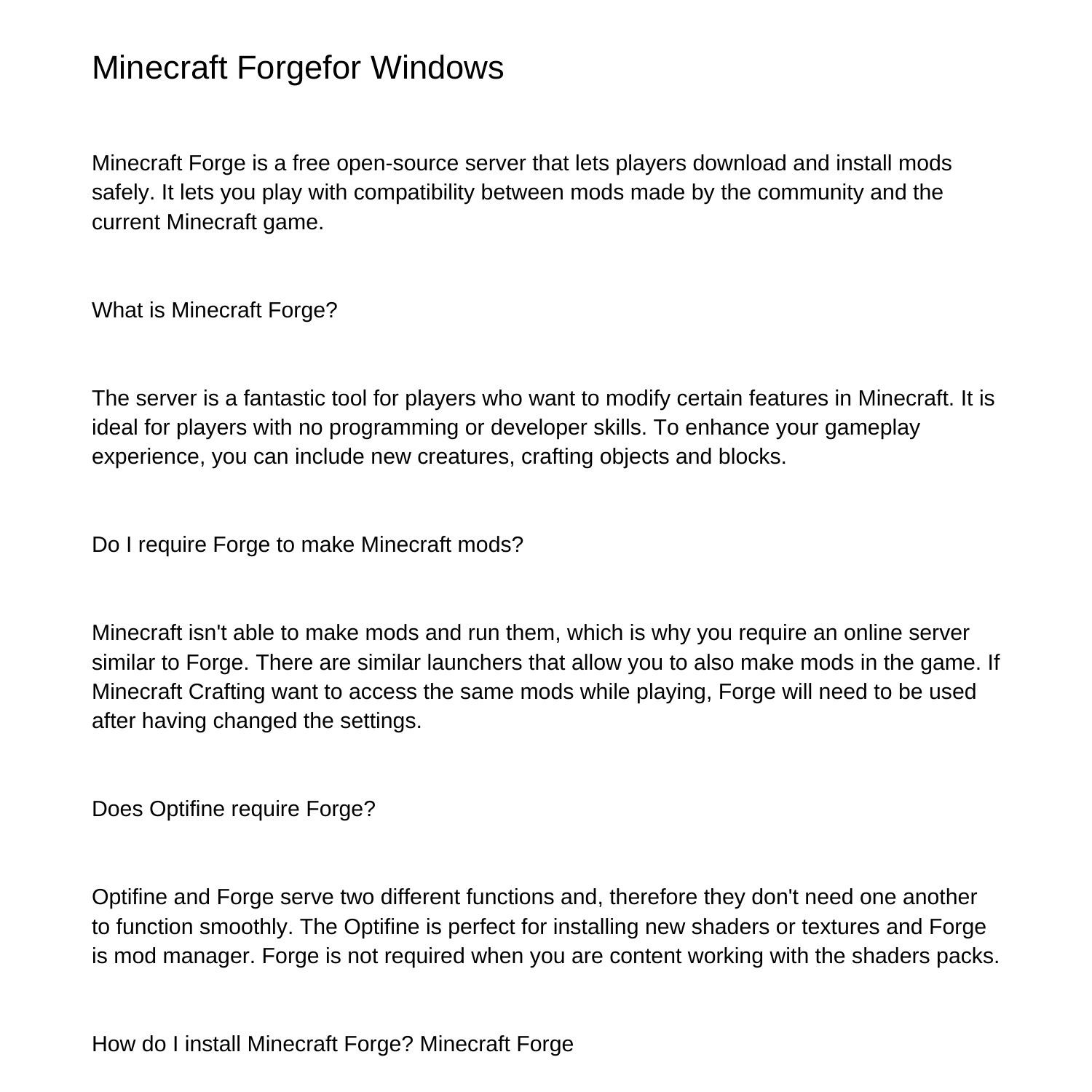 Minecraft Forgefor Windowsqqsfx.pdf.pdf | DocDroid