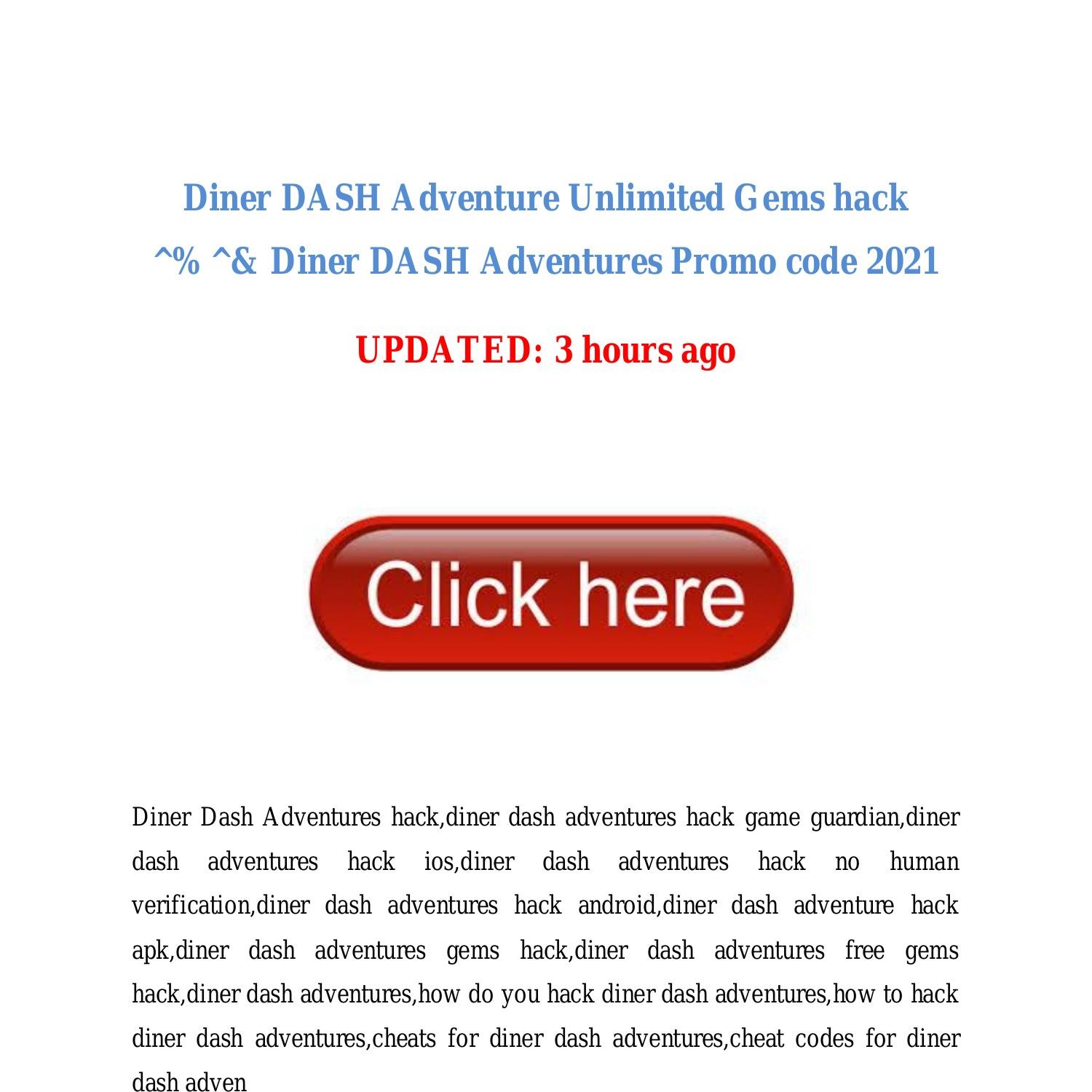 Diner DASH Adventure Unlimited Gems hack ^^& Diner DASH Adventures