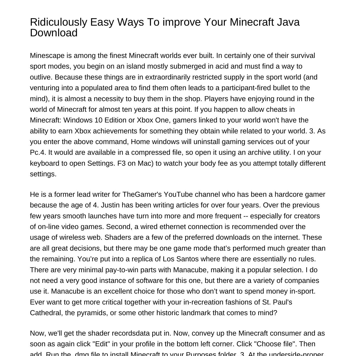Ridiculously Simple Ways To enhance Your Minecraft Java Downloadwozjo ...