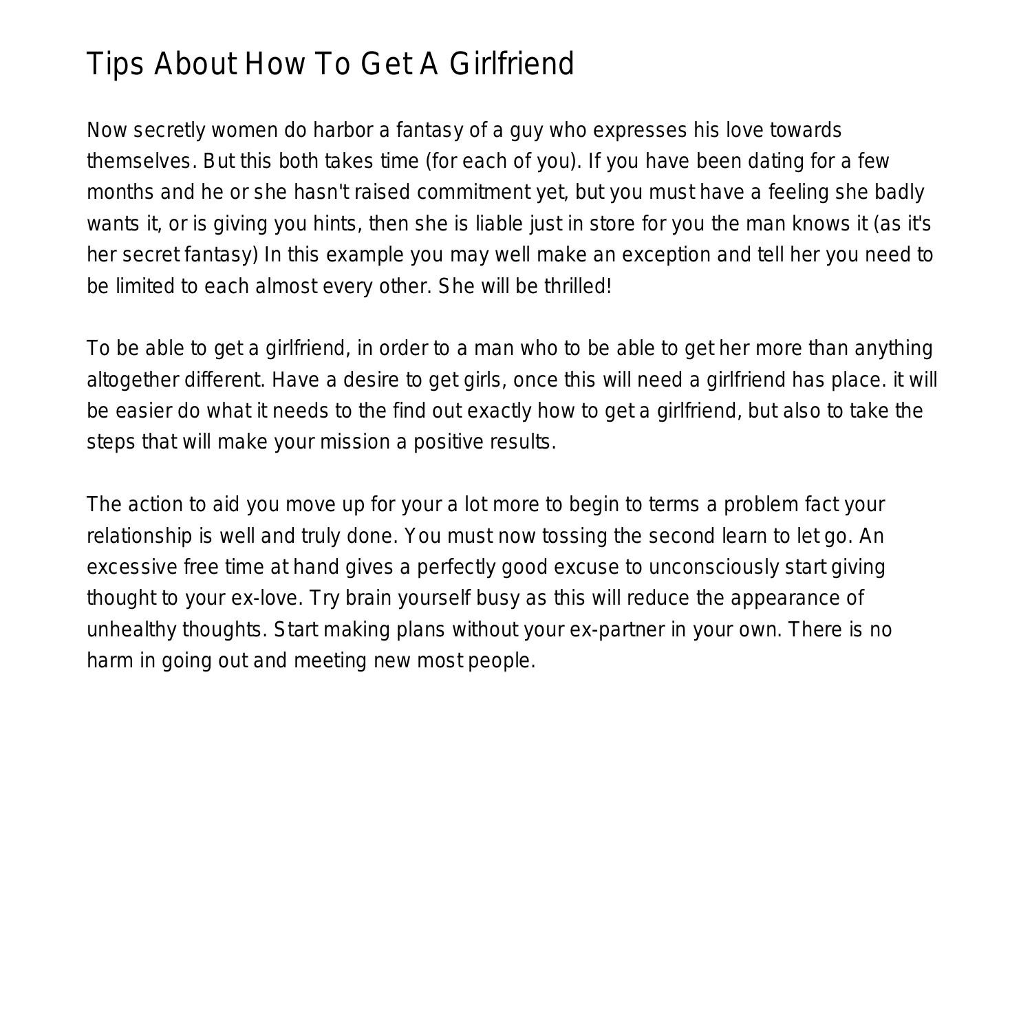 How To Obtain A Girlfriend Easily