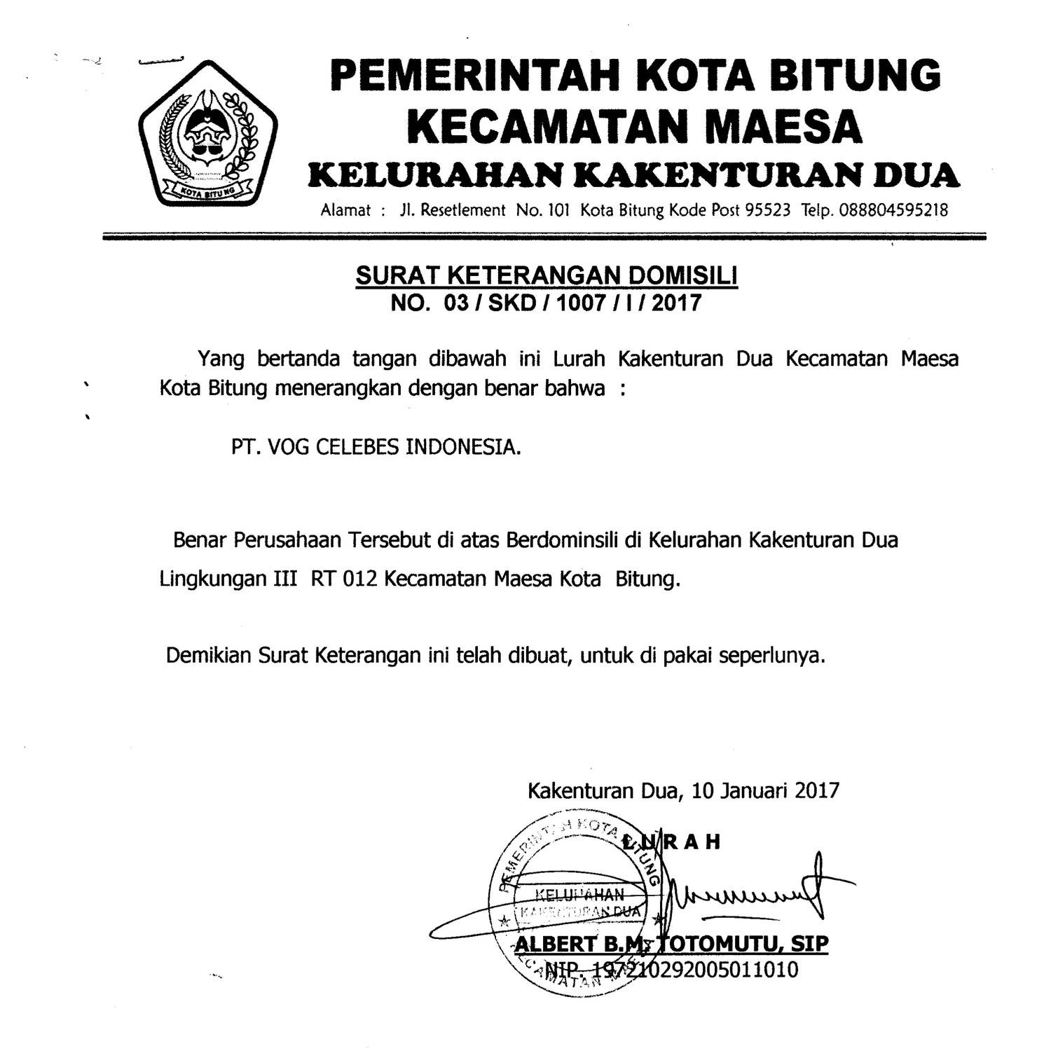 Surat Keterangan Domisilipdf Docdroid