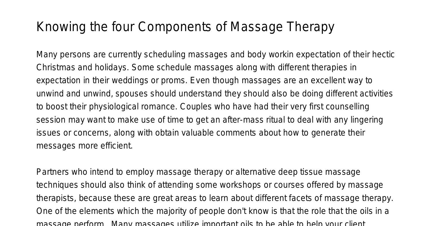 Understanding the four Elements of Massage Therapywzgxl.pdf.pdf DocDroid
