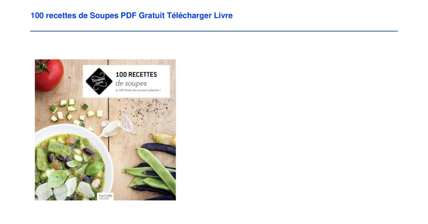 Livre Recette Easy Soup Moulinex Pdf Gratuit