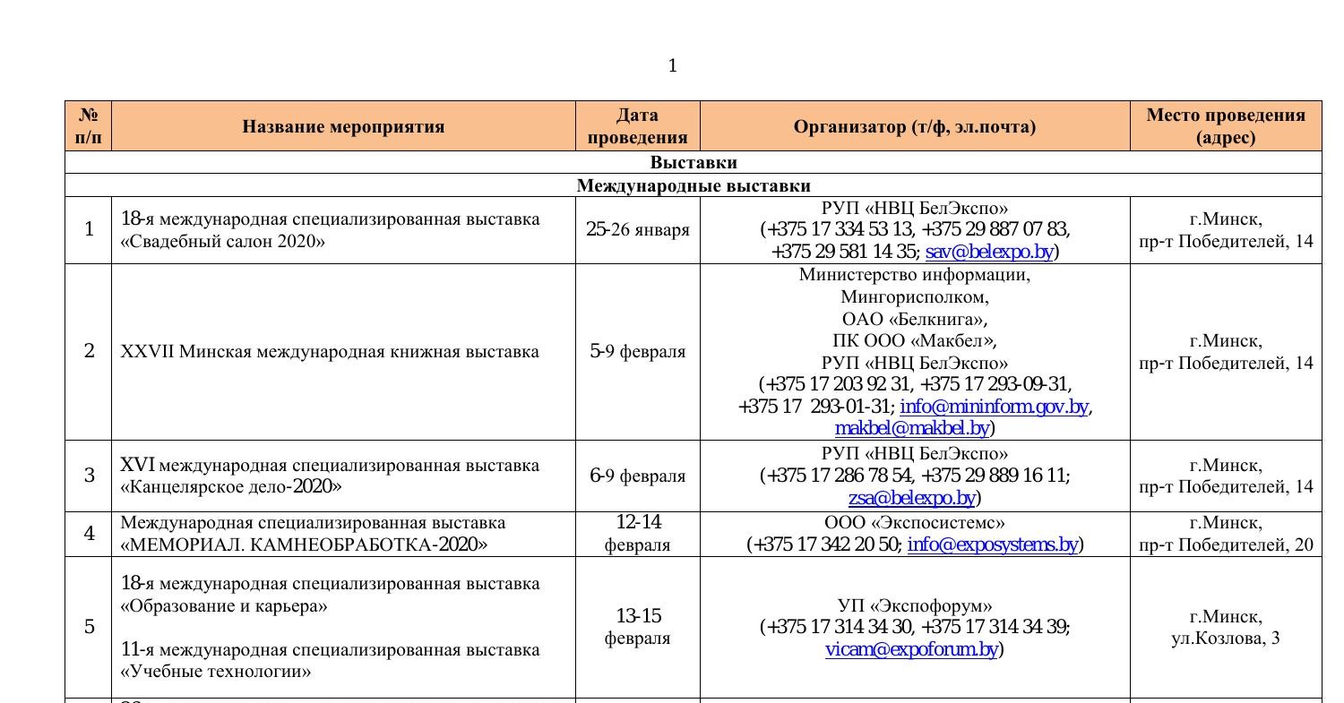 Календарь выставок в Беларуси в 2020 году.pdf | DocDroid