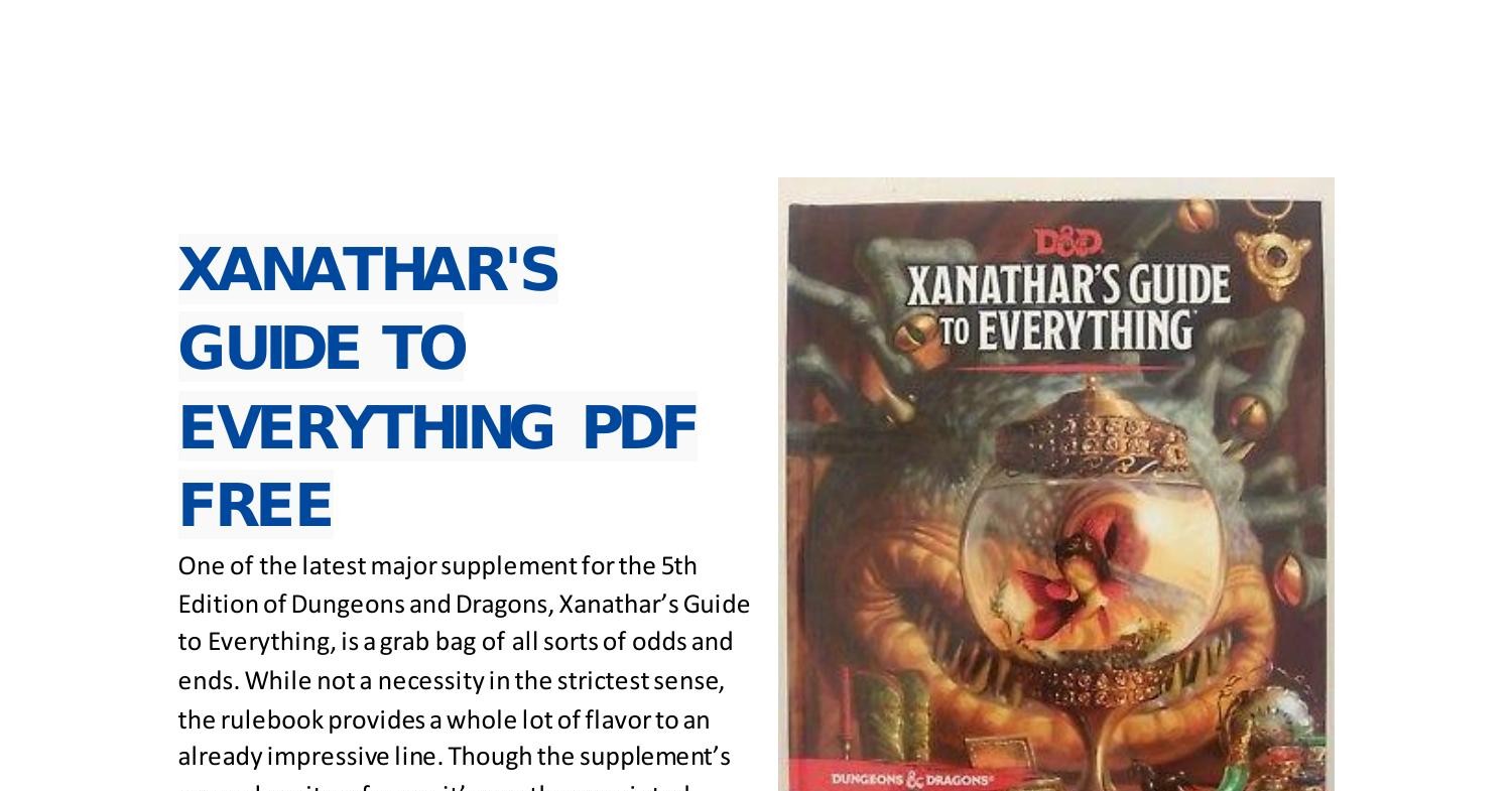 xanathars guide to everything pdf free download