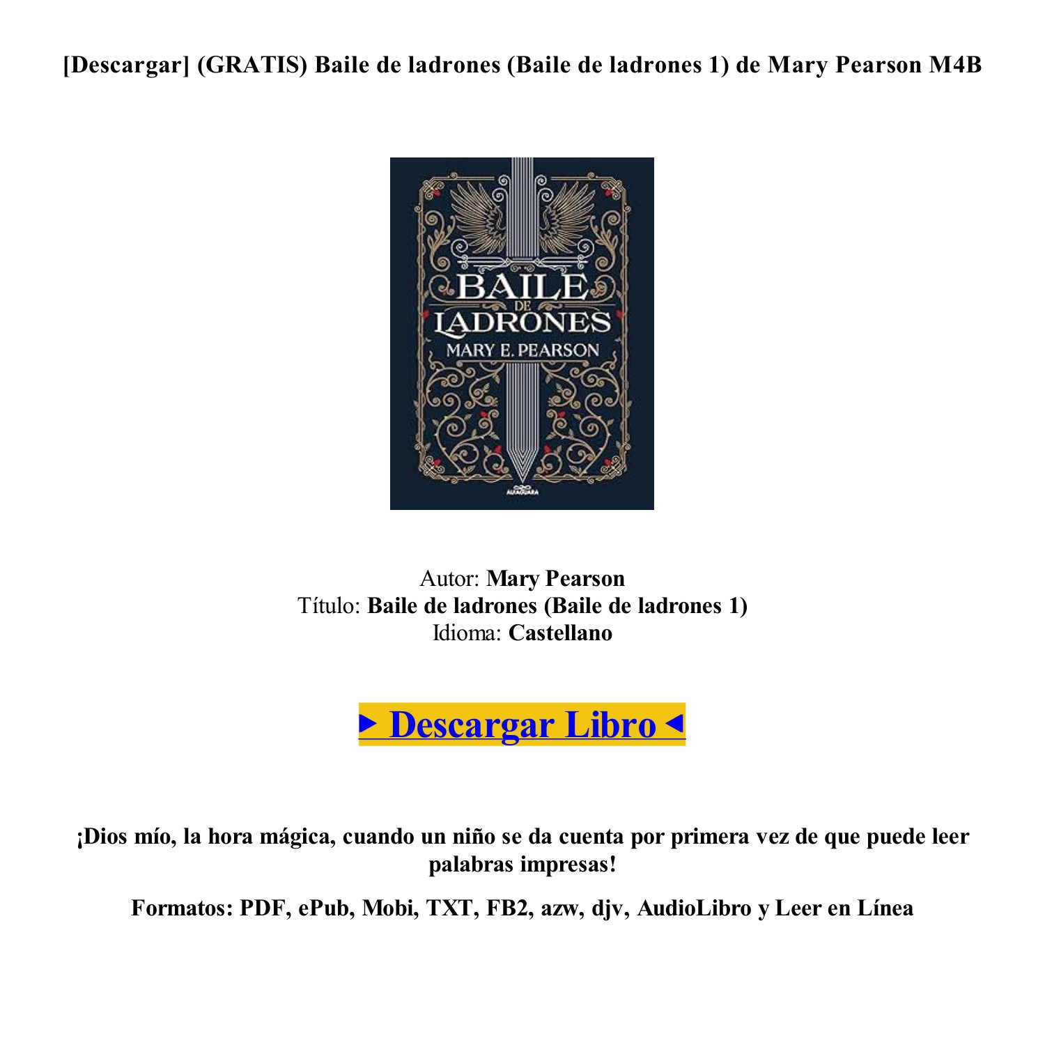 LIBRO) (PDF EPUB) Baile de ladrones (Baile de ladrones 1) de Mary Pearson  (GRATIS).pdf