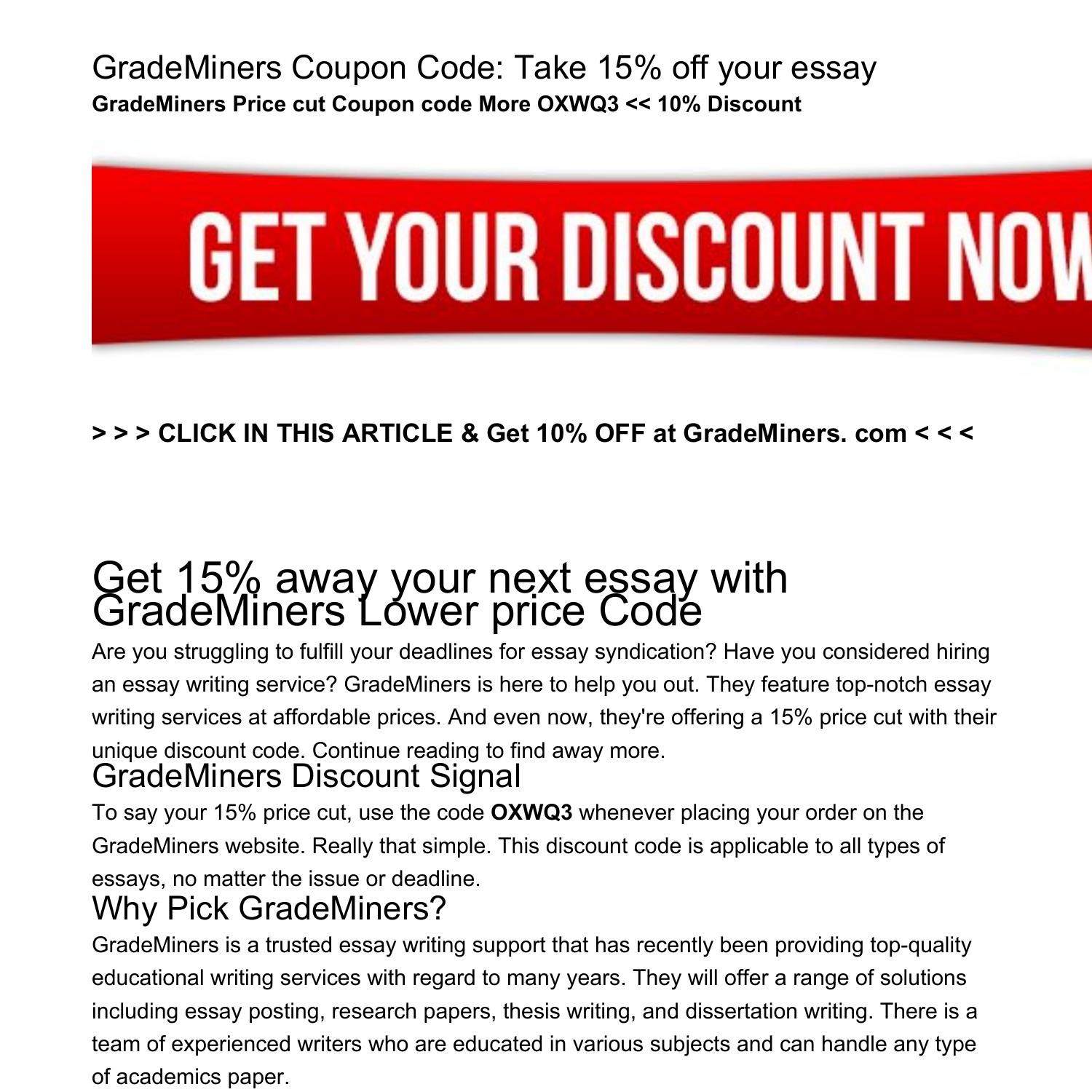 GradeMiners Discount Code 15 Off Your Essay wyzik.pdf.pdf DocDroid
