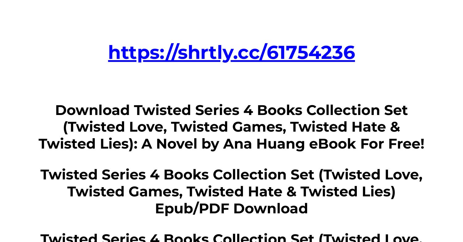 Download PDF Twisted Series 4 Books Collection Set (Twisted Love