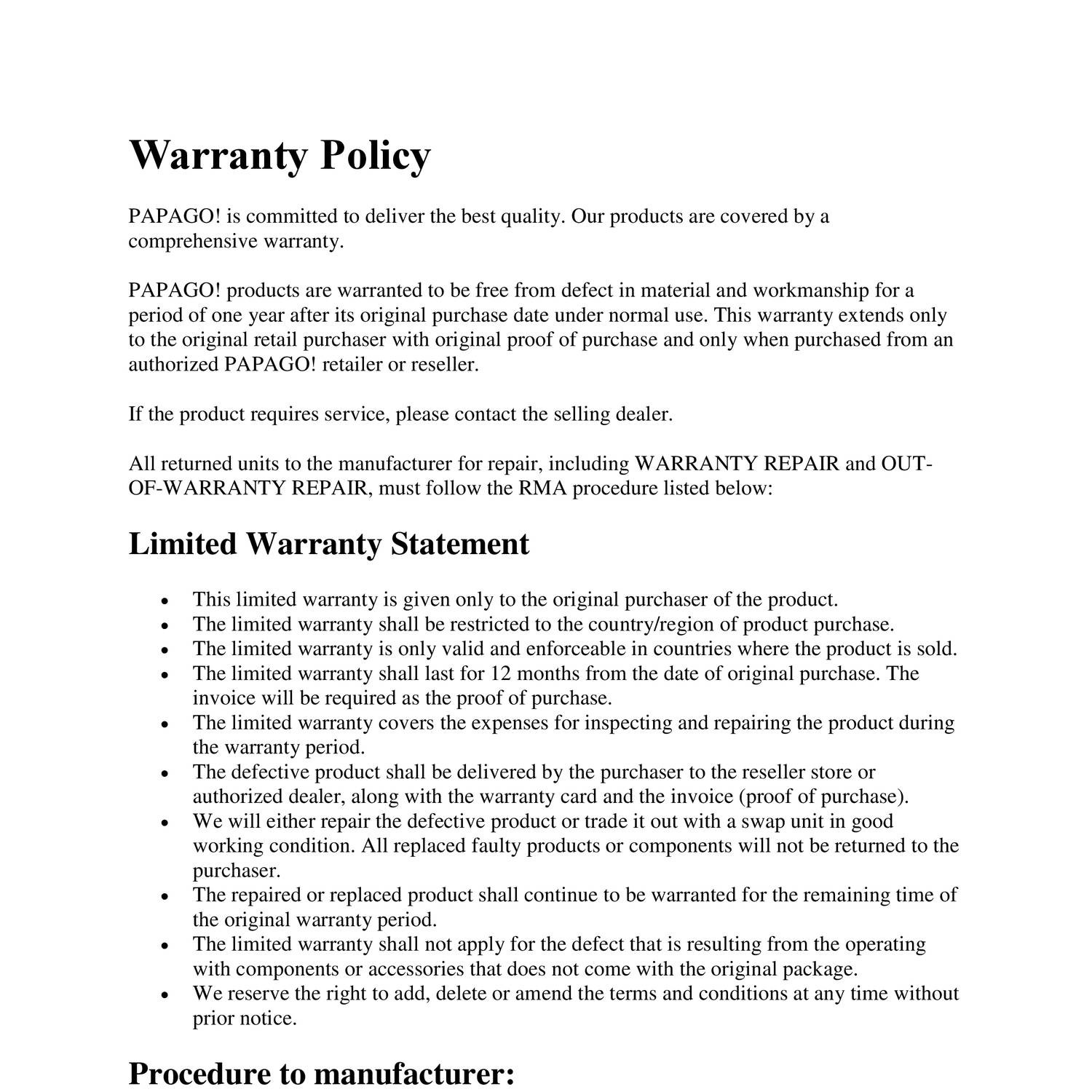 assignment of warranties