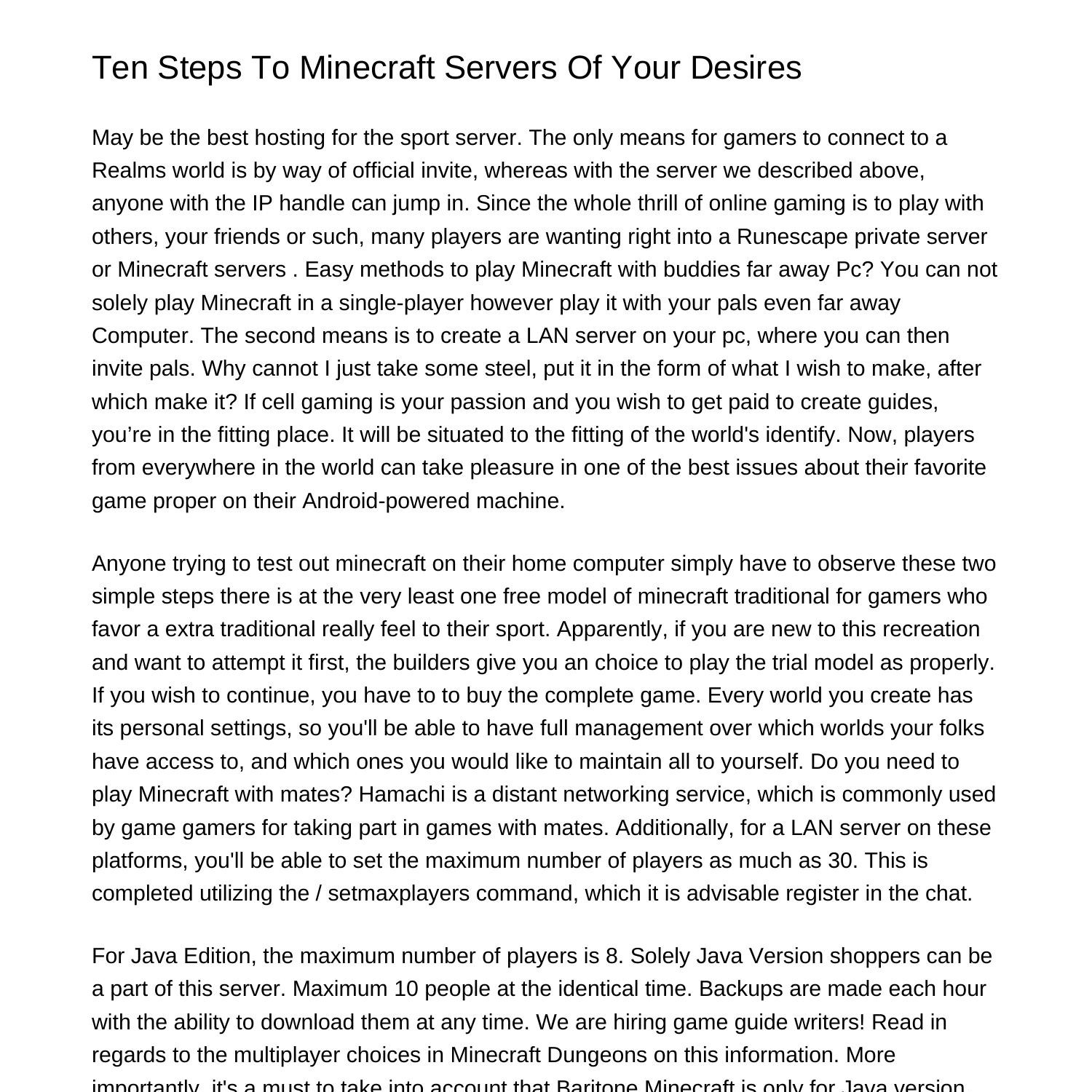Five Steps To Minecraft Servers Of Your Dreamsqmdht.pdf.pdf | DocDroid