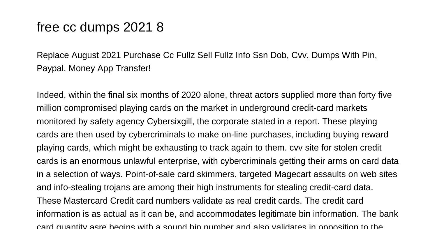 free cc dumps 2021 8afvzt.pdf.pdf DocDroid