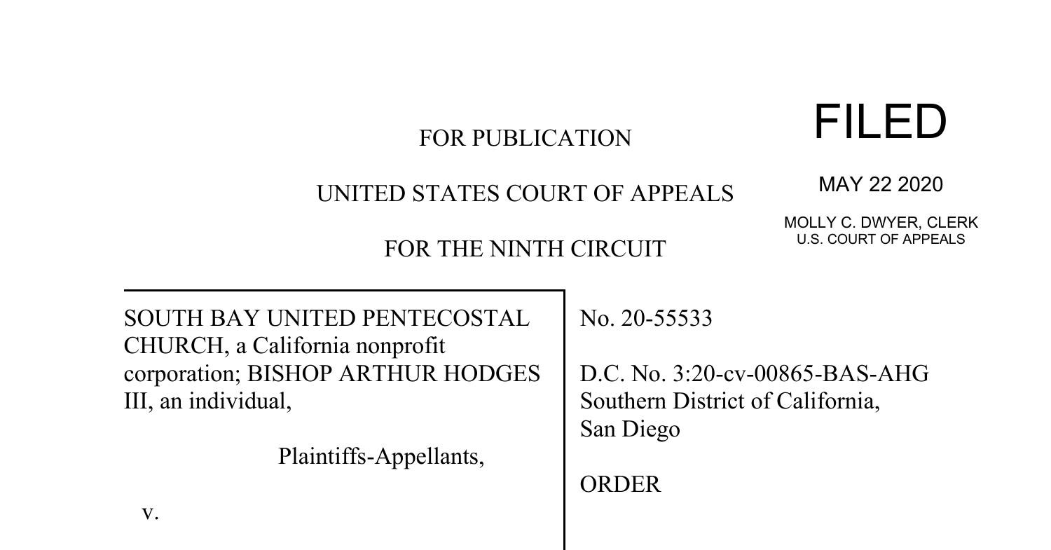South Bay United Pentecostal Church v. Newsom (9th Cir. ruling).pdf