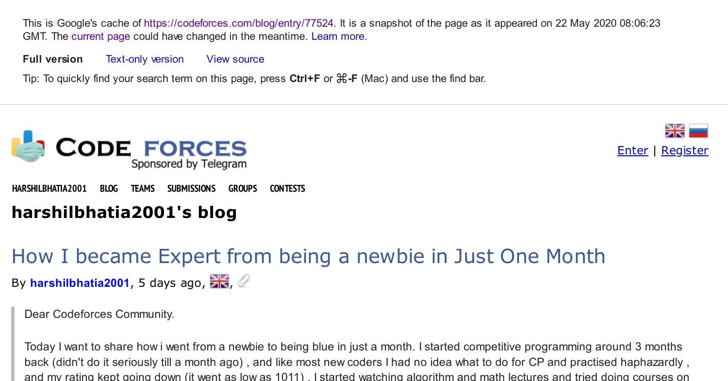 Blog entries - Codeforces