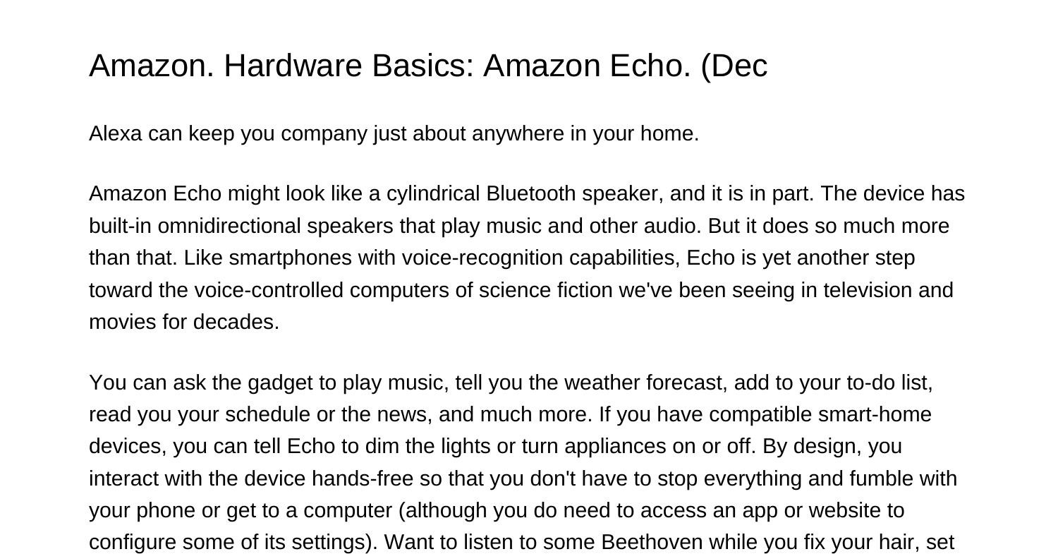 Amazon Hardware Basics Amazon Echo Decidsxo.pdf.pdf DocDroid