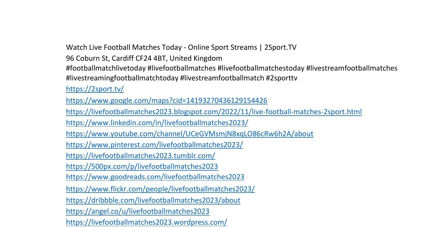 Watch Live Football Matches Today docx DocDroid