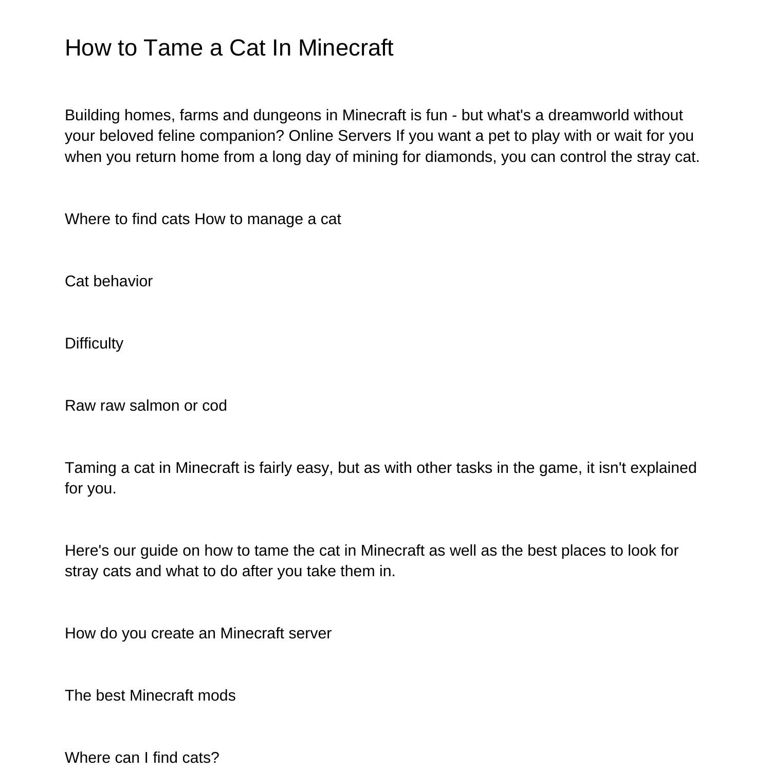 How to Control a Cat In Minecraftoebvs.pdf.pdf DocDroid