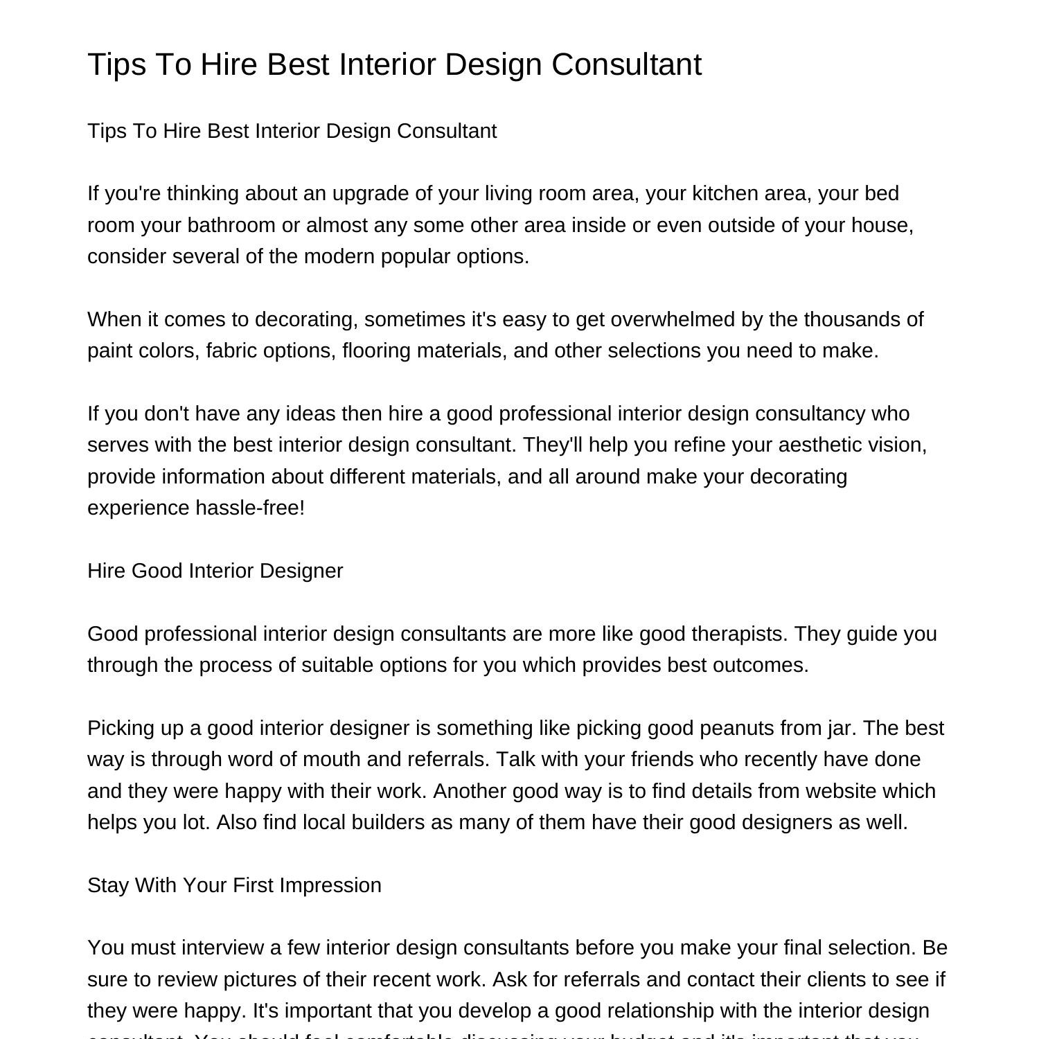 Tips To Hire Best Interior Design Consultantxxvcv.pdf.pdf DocDroid