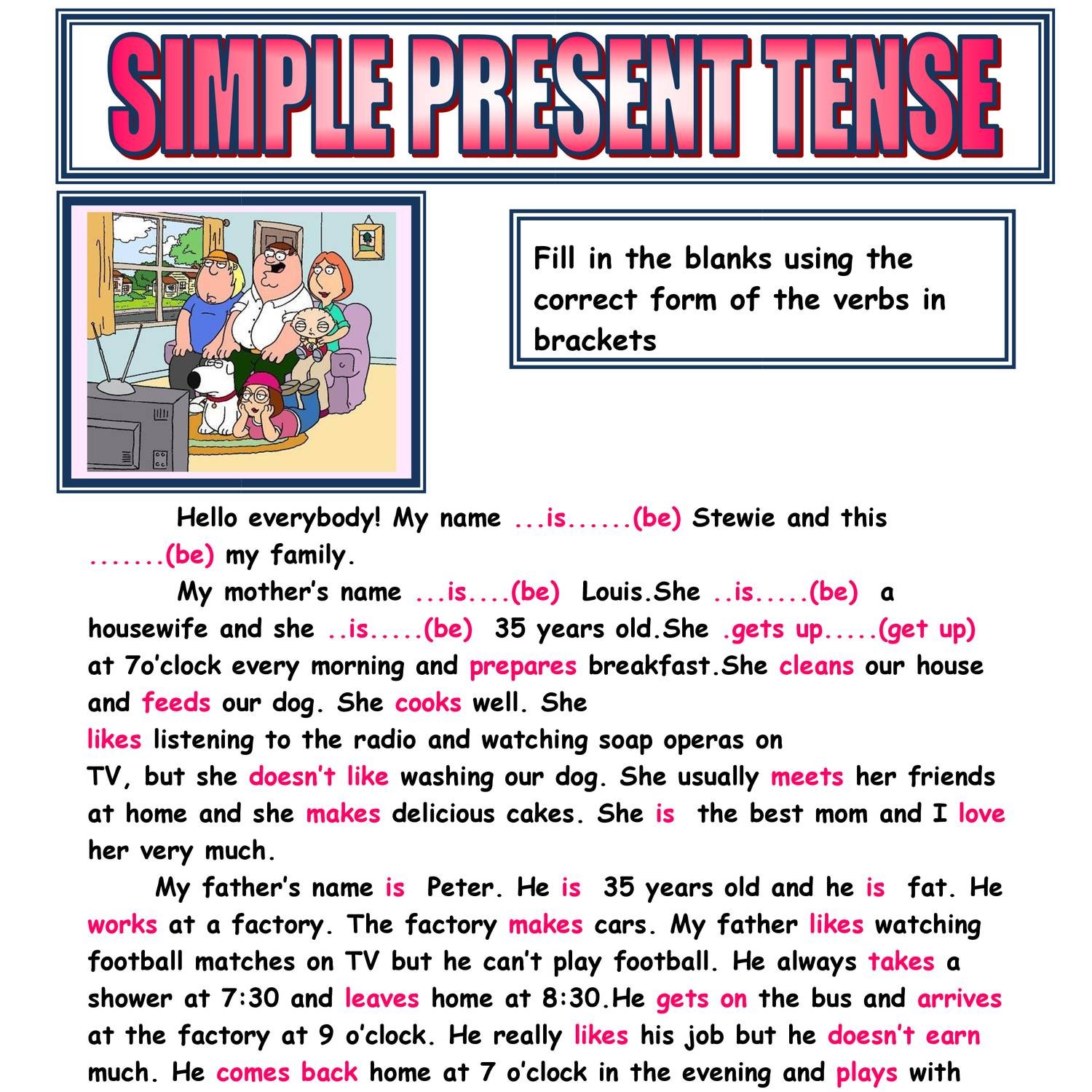 Simple Present Tense Answers docx DocDroid
