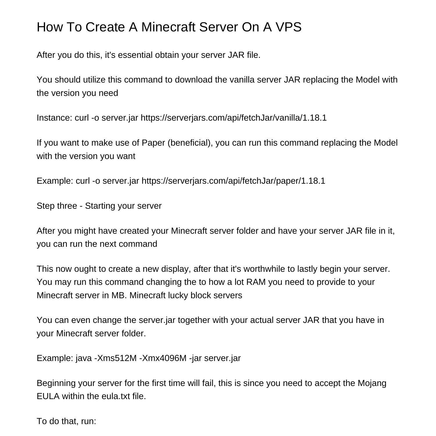 How To Create A Minecraft Server On A VPScyxgz.pdf.pdf | DocDroid
