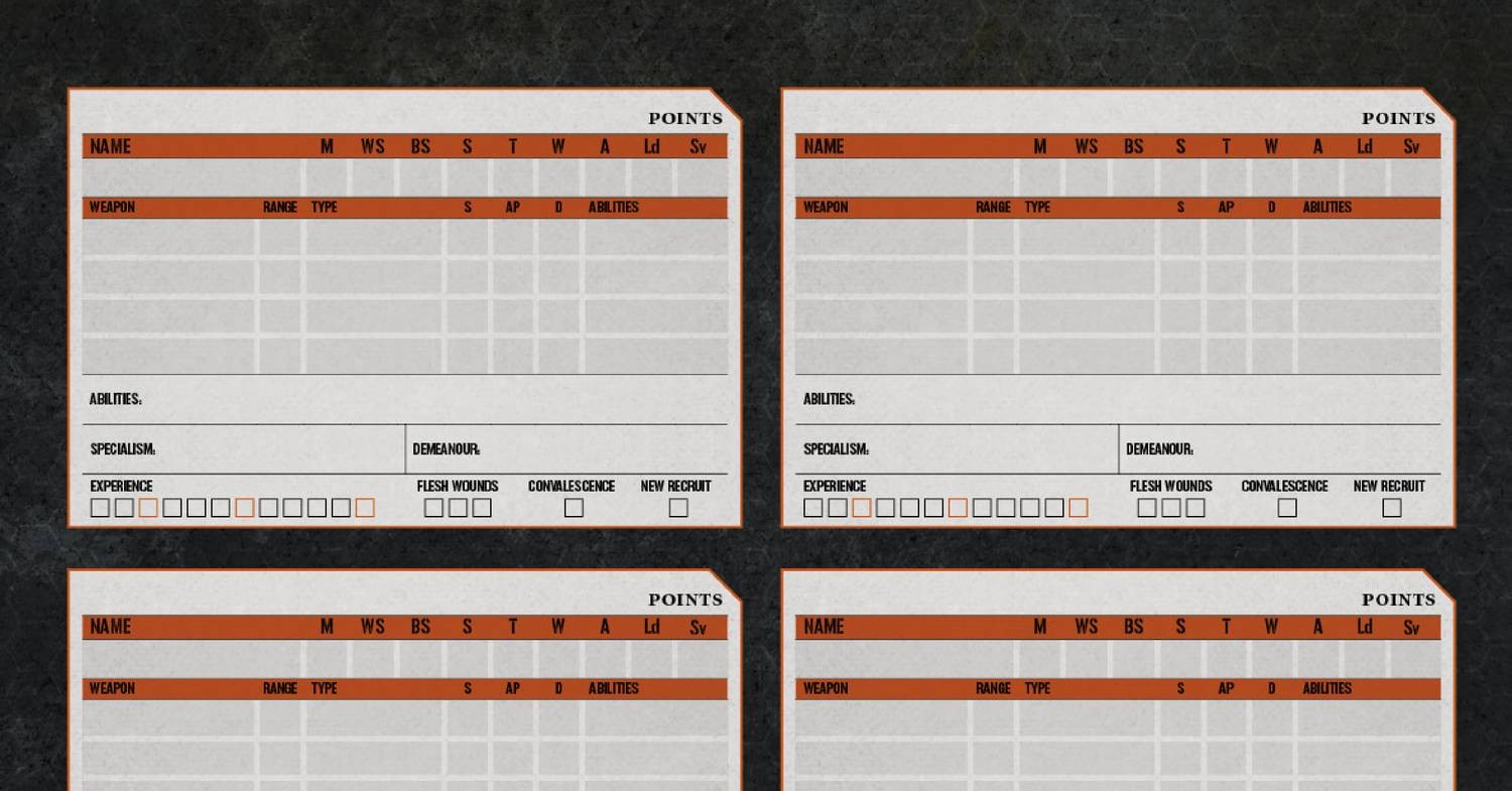 Kill Team Fillable Datacards - Kill Team Fillable Datacards Minionpro Pdf 
