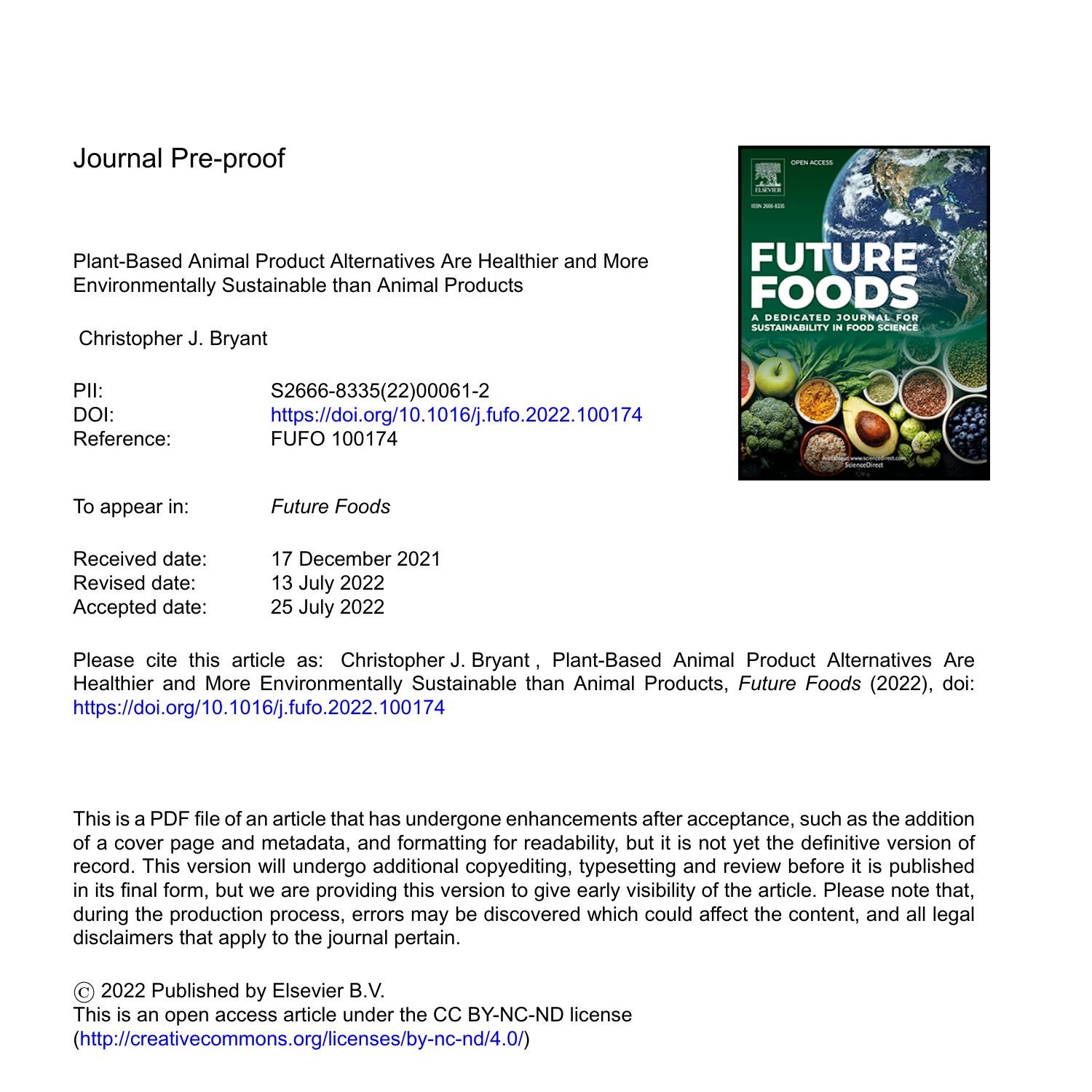 PlantBased Animal Product Alternatives are healthier and more