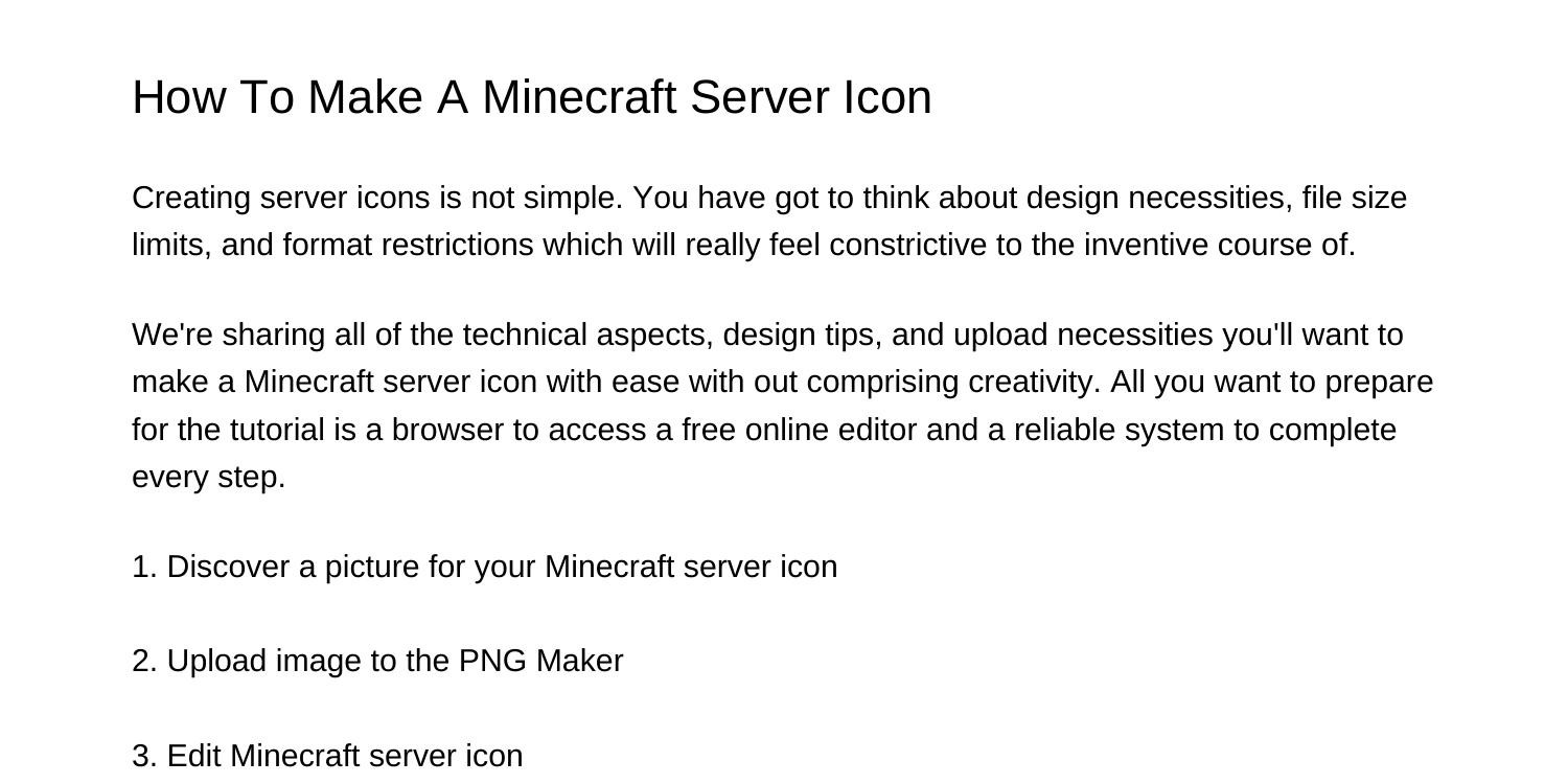How to Make a Minecraft Server Icon