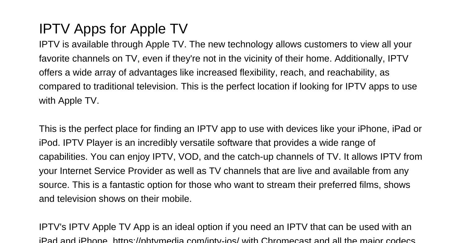 Iptv Apps For Apple Tv