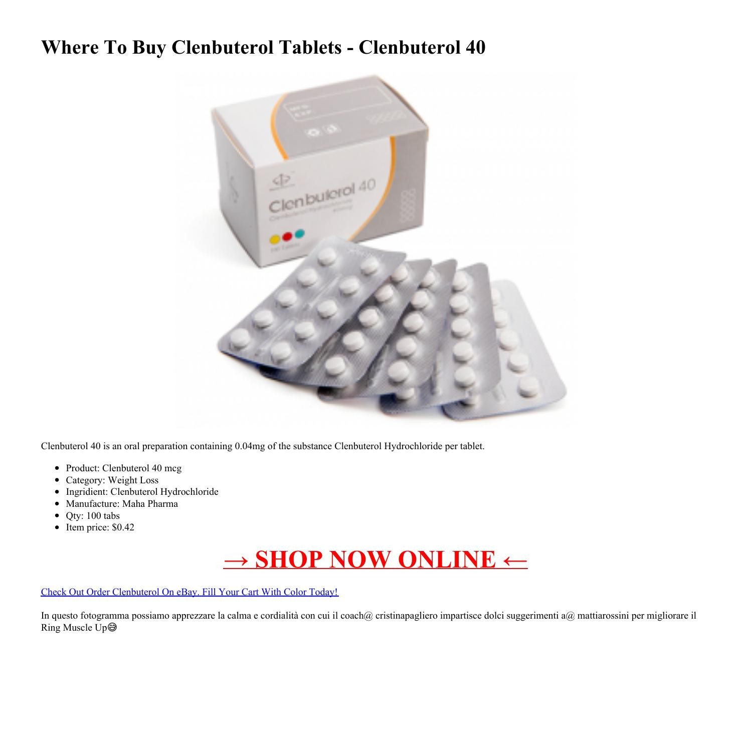Where To Buy Clenbuterol Tablets pdf DocDroid