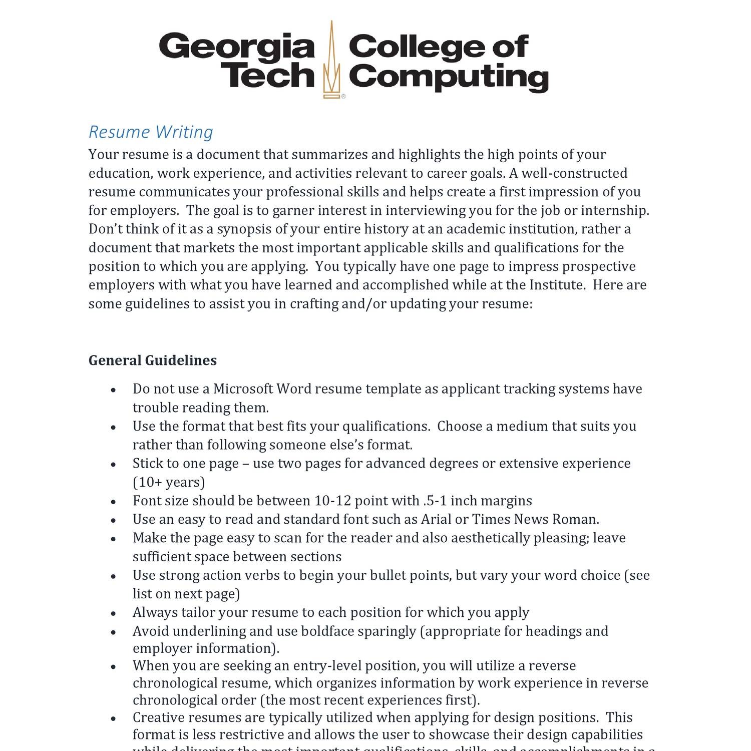 GA Tech Resume Handout.pdf DocDroid