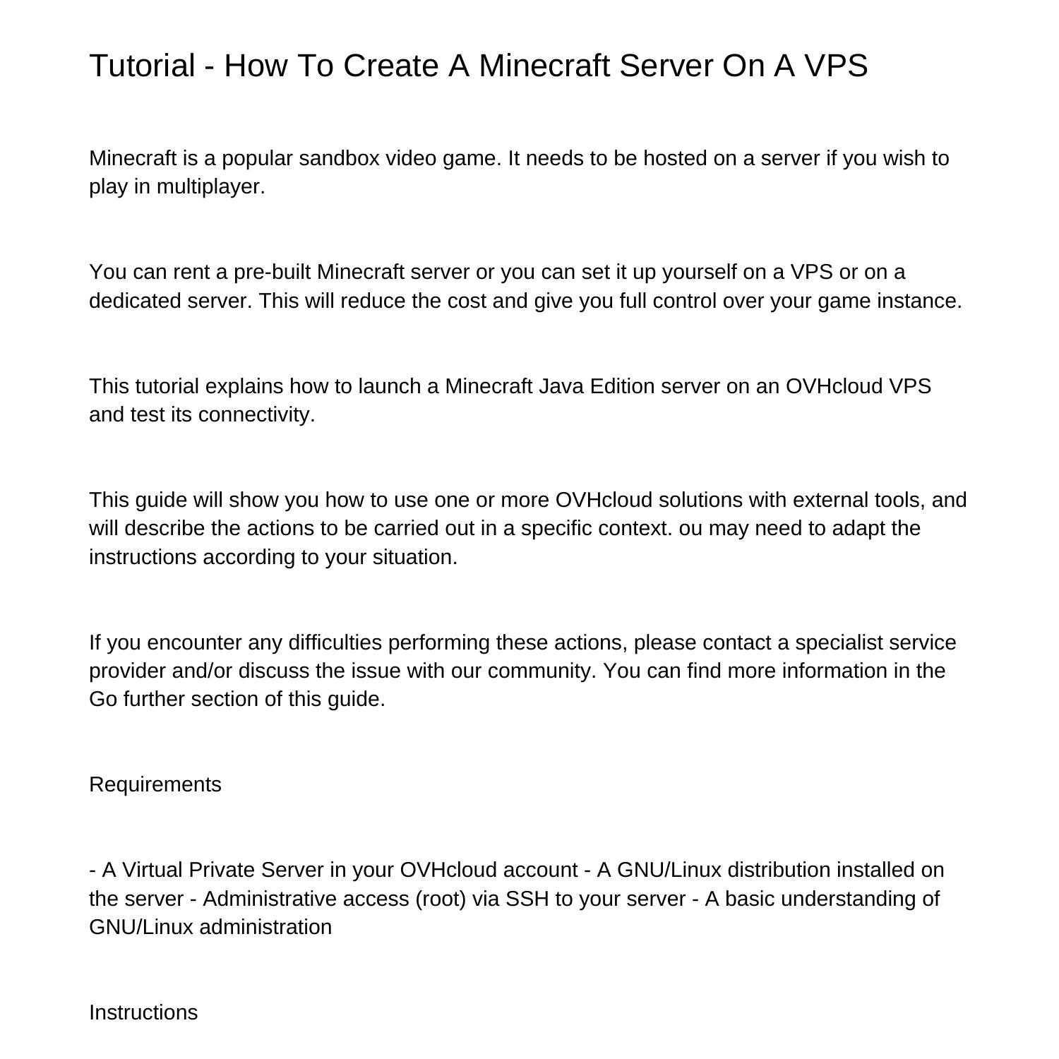 Tutorial How To Create A Minecraft Server On A VPSoavfk.pdf.pdf | DocDroid