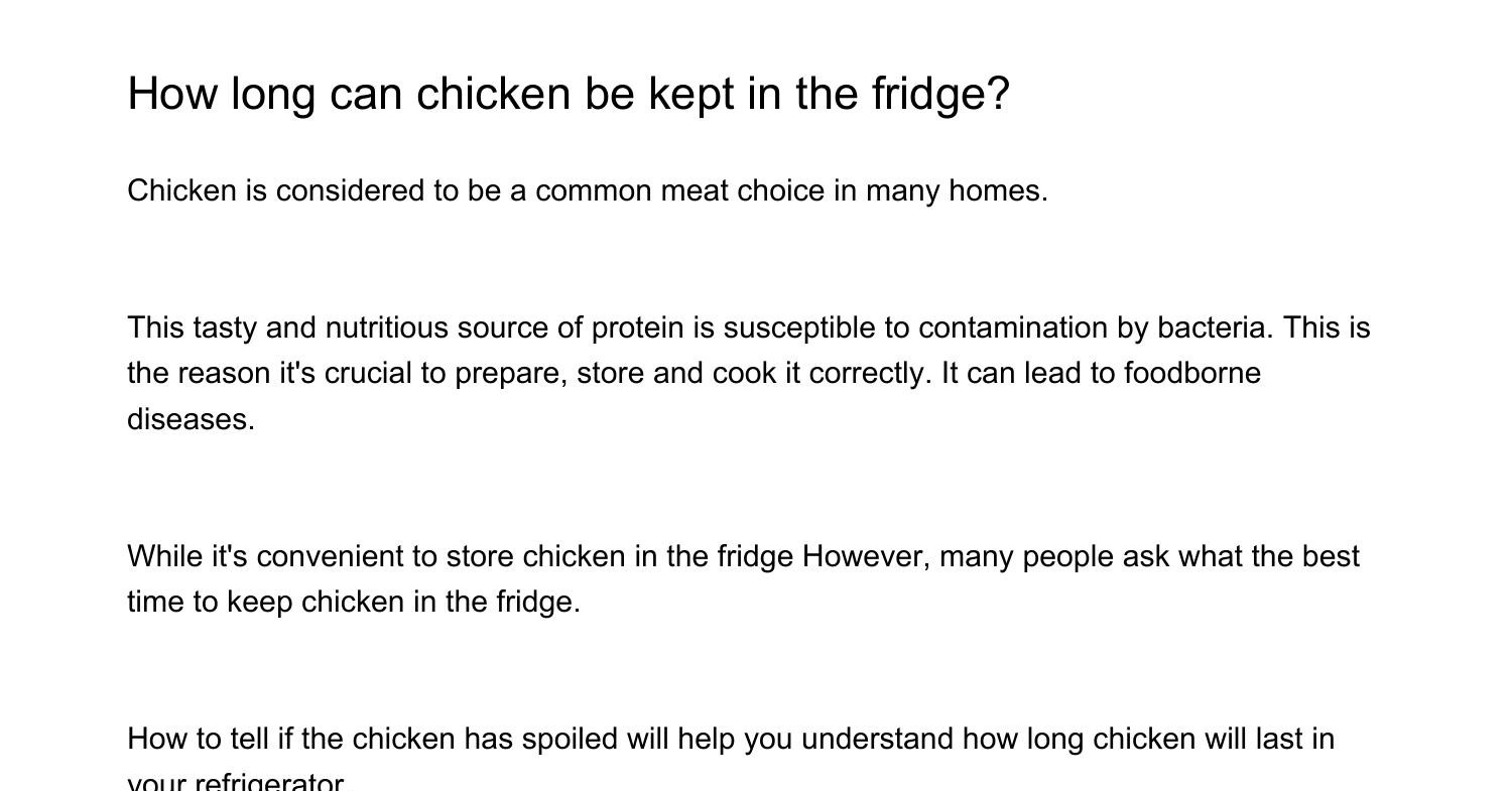 How long can chicken be kept in the fridgemdyjq.pdf.pdf DocDroid