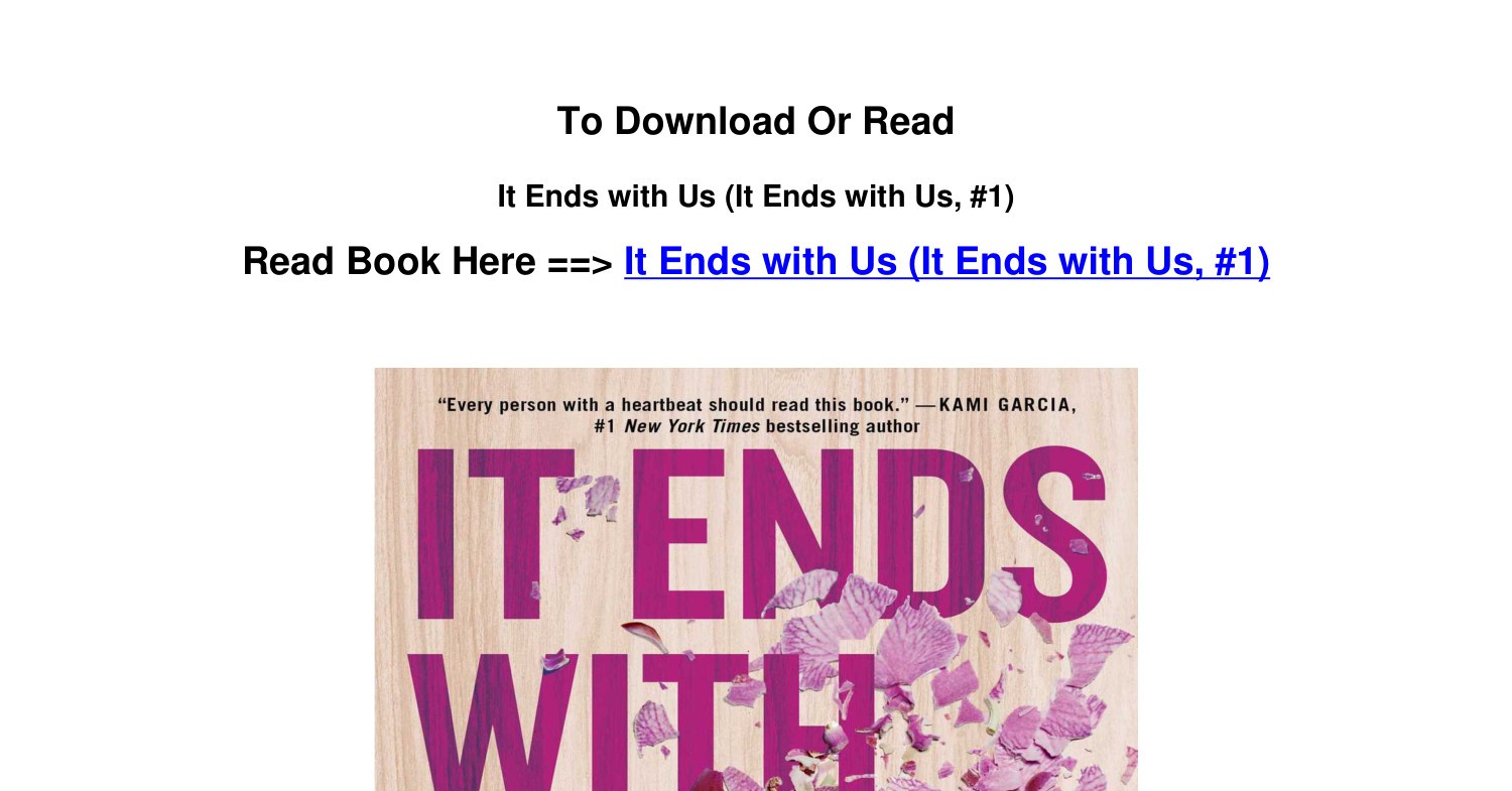 DOWNLOAD pdf It Ends with Us It Ends with Us 1 BY Colleen Hoover.pdf