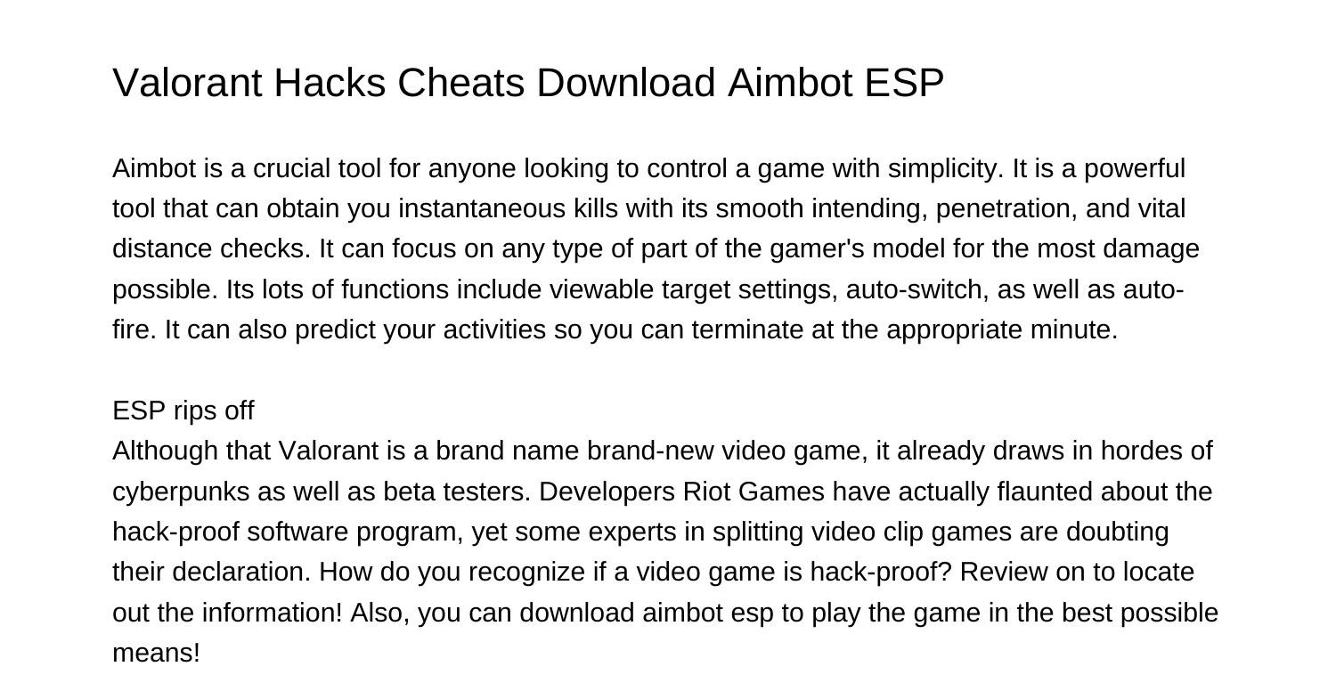 Valorant Hacks Cheats Download Aimbot ESPaarrq.pdf.pdf | DocDroid