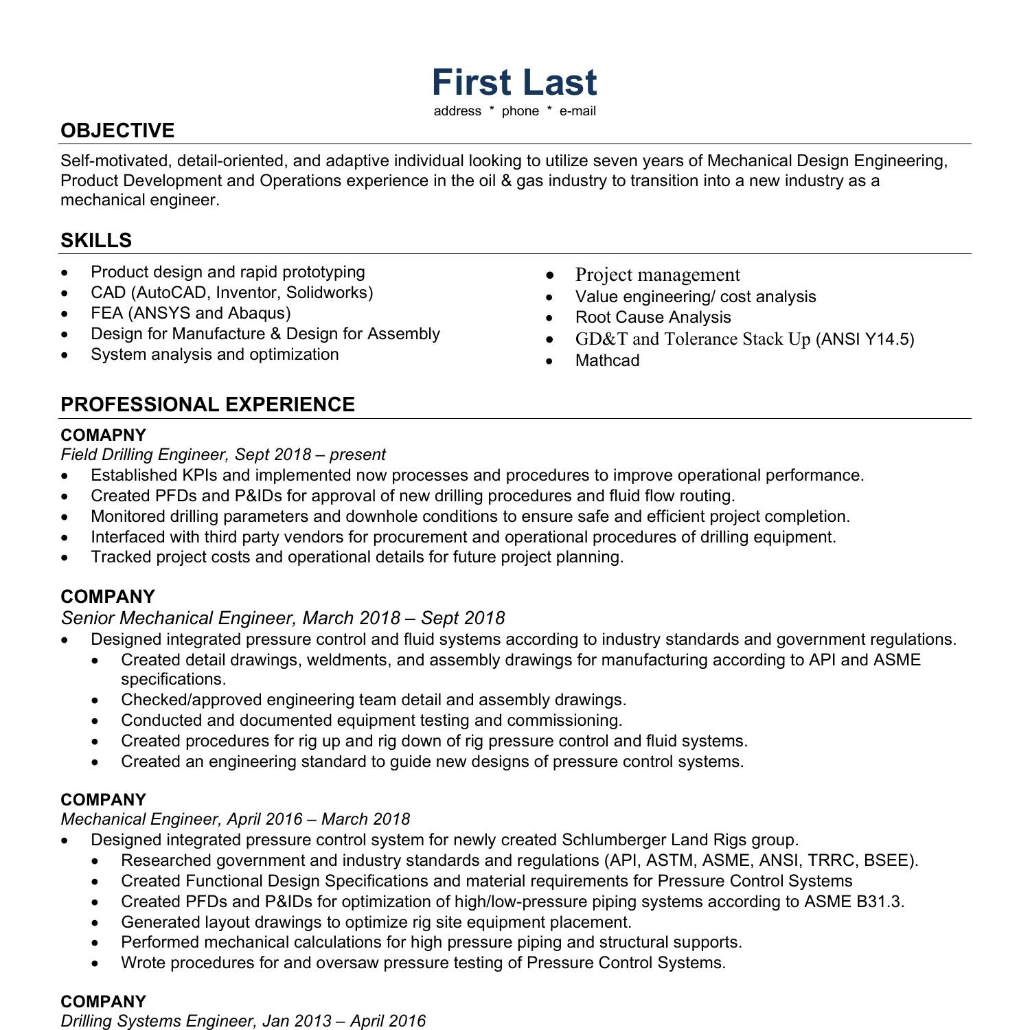 resume templates for video editors