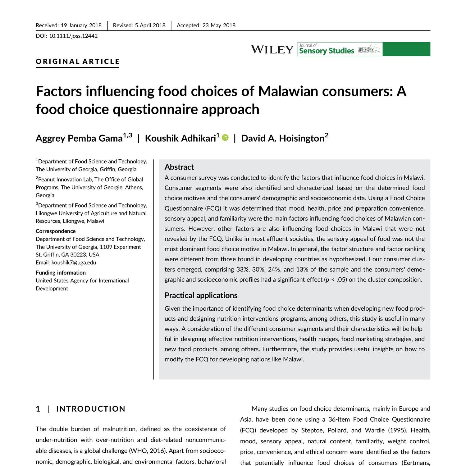 Factors influencing food choices of Malawian consumers.pdf | DocDroid