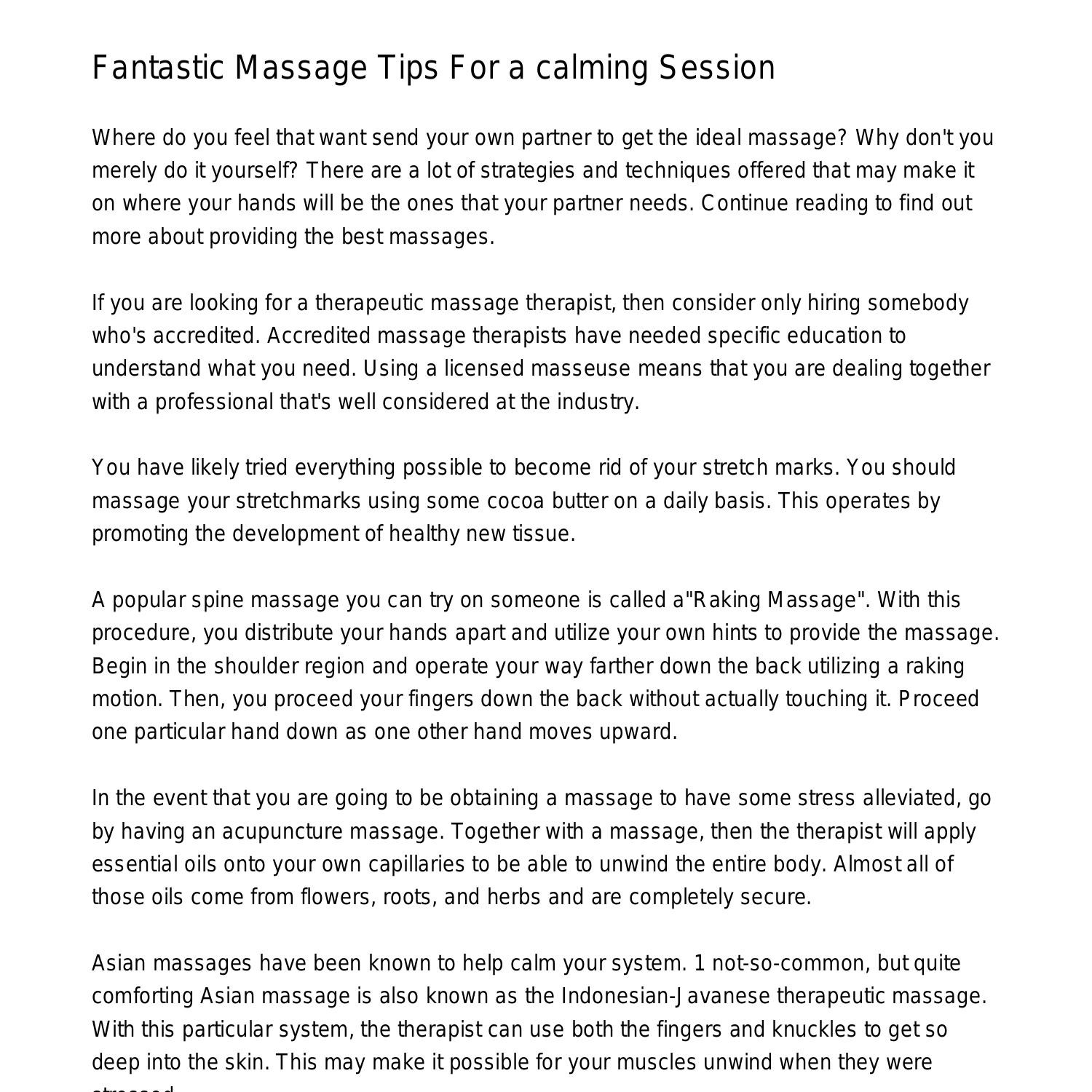 Excellent Massage Tips For a soothing Sessioncruub.pdf.pdf DocDroid