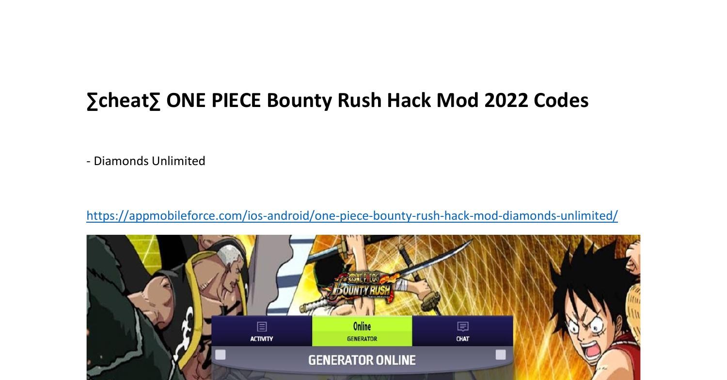 ∑cheat∑ ONE PIECE Bounty Rush Hack Mod 2022 Codes.pdf