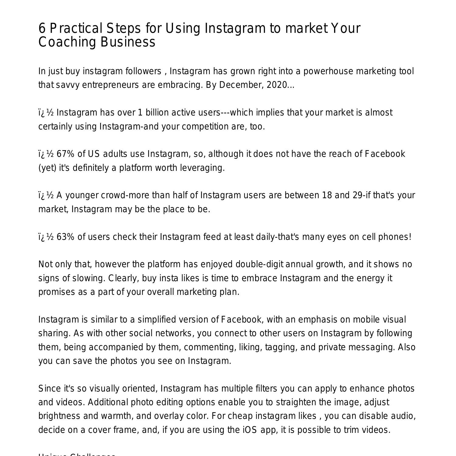 6 Practical Steps for Using Instagram to market Your Coaching ...