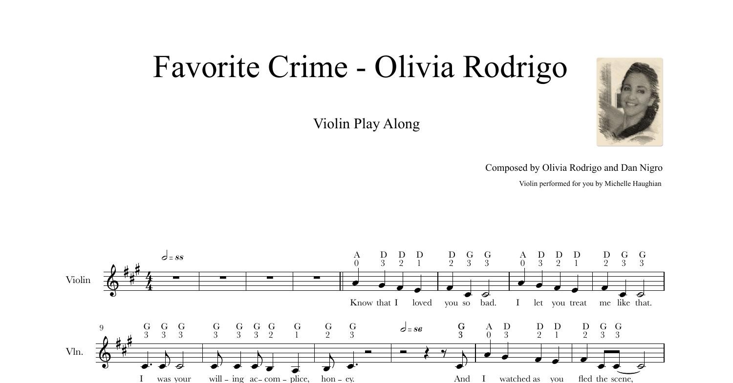 OLIVIA RODRIGO - TRAITOR Sheets by Adela la del violin