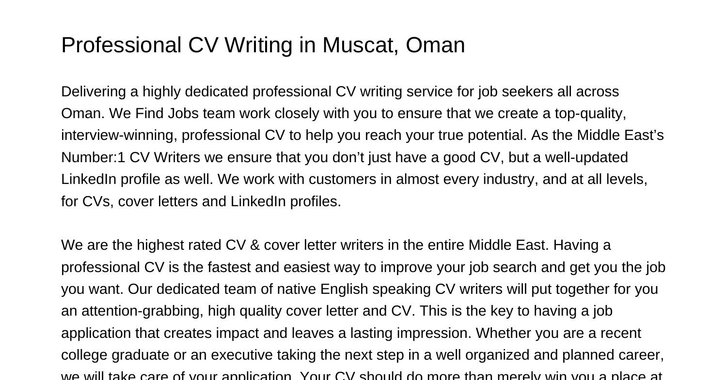 Professional CV Writing in Muscat Omanijevr.pdf.pdf | DocDroid