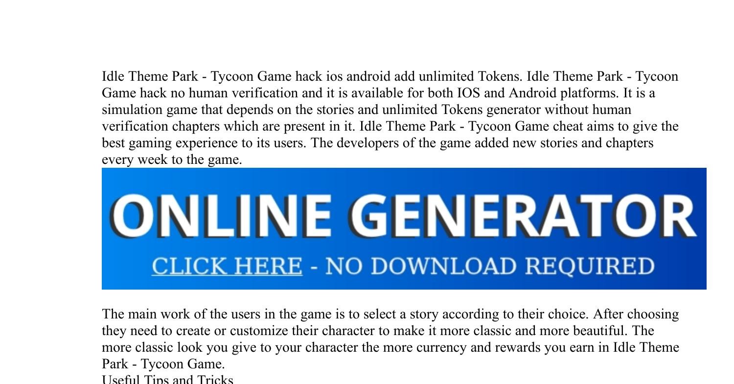 7 Idle Theme Park Tycoon Game Hacks Pdf Docdroid