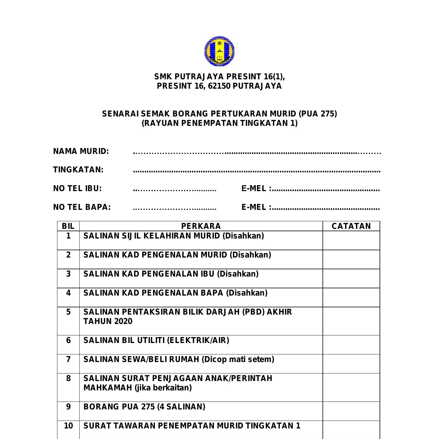 Borang Senarai Semak Buku Latihan  IMAGESEE